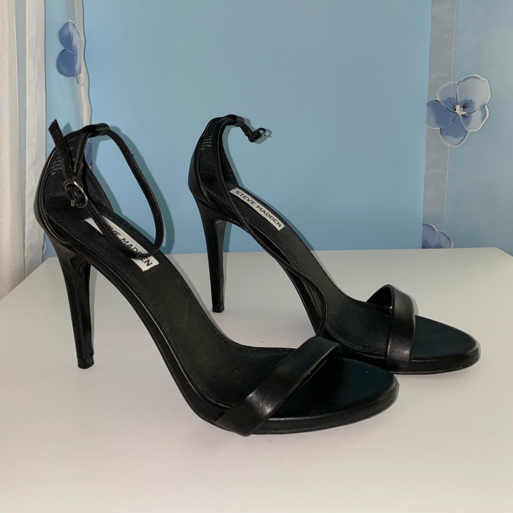 Black Barely There Heels